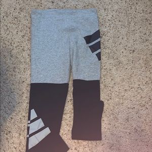 Grey and Black Adidas leggings